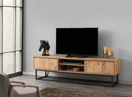 Hanah Home Belinda 180 Soporte de TV Negro y Pino